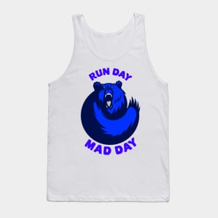 Funny running bear design Run Day Mad Day Tank Top